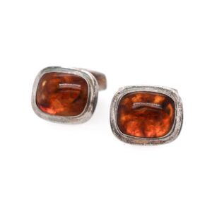 835 Silver ATELIER RUSCH Amber Cuff Links, Sterling Gemstone Cufflinks, Mid Century Cufflinks, Amber Jewelry, Mid Century Sterling, Guy Gift