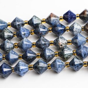 8mm Blue Dumortierite Beads Grade Aa Genuine Natural Gemstone Bicone Faceted Loose Beads 15"/7.5" Bulk Lot Options(126711)