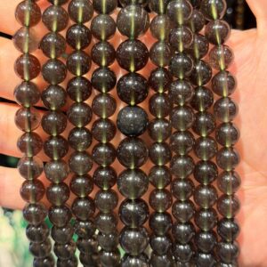 90 perles moldavite naturelle en 4mm, 6mm (x63), 8mm (x48), 10mm (x38) Grade AAA, perle pierre semi précieux, grossiste pierre