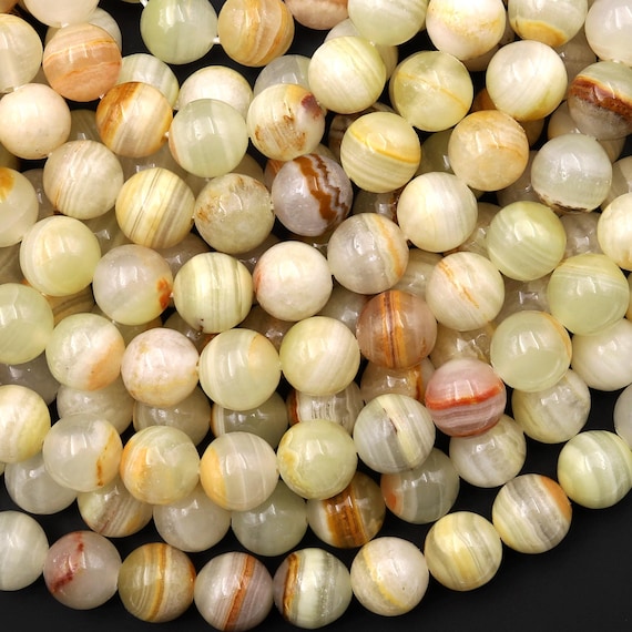 Aaa Natural Brown Yellow Green Calcite Round Beads Aka Afghanistan Jade 6mm 8mm 15.5" Strand