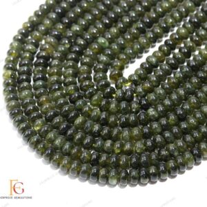 AAA+ Quality Green Moldavite Quartz Smooth Beads, Moldavite Rondelle Beads, 8 MM Moldavite Beads For Handmade Jewelry 15 Inch 1 Strand