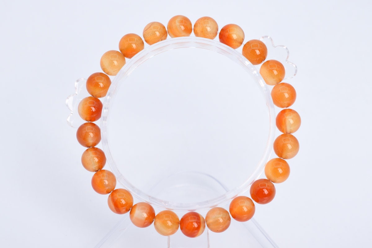8mm Red Orange Agate Beads Bracelet Grade Aaa Genuine Natural Round Gemstone 7.5" Bulk Lot 1,3,5,10 And 50 (106663h-2018)