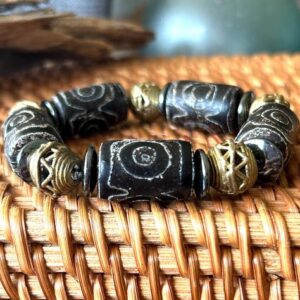 Bold Tibetan Agate Bracelet, Rich Brown Bracelet, Chunky 8” long, African Brass Metal Beads, Brown and Gold Bracelet Bold Tibetan Agate Bracelet, Rich Brown Bracelet, Chunky 8” long, African Brass Metal Beads, Brown and Gold Bracelet