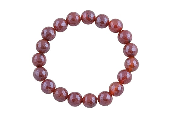 Bracelet Mystic Red Agate Bracelets 8mm Stackable Round Natural Gemstone Crystal Bracelets - Handmade Bracelet Crystal Bracelet