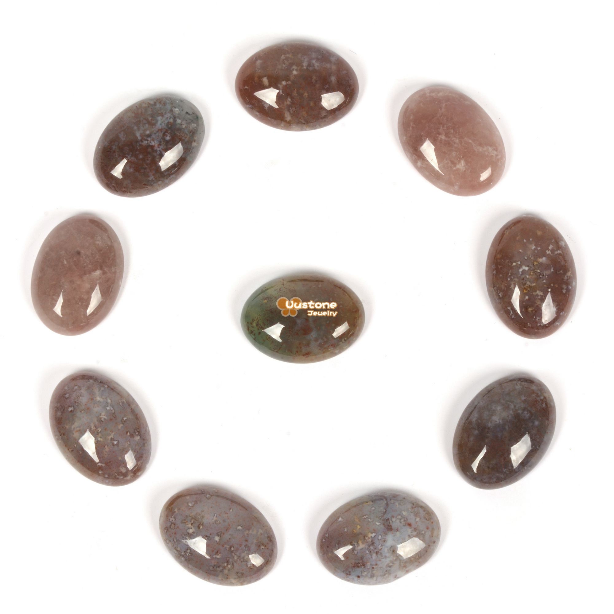 18mm Redish Indian Agate Gemstone Oval Cab Cabochon 18mm Redish Indian Agate Gemstone Oval Cab Cabochon