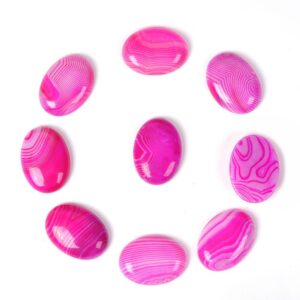 30mm Pink colored banded agate  oval flatback cab cabochon
