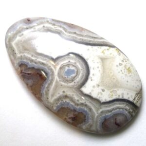 34.73 Carats Purple Passion Agate Cabochon Del Rey Tear Drop Old Stock Material Lilac Lavender Ivory Rings Vintage Cracy Lace Extinct White