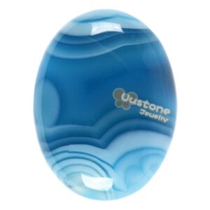40mm Blue Brazilian Agate oval flatback cab cabochon