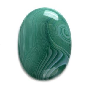 40mm Green banded agate oval flatback cab cabochon