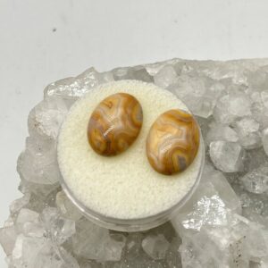 Crazy Lace Agate Cabochon -Pair-28CT Total
