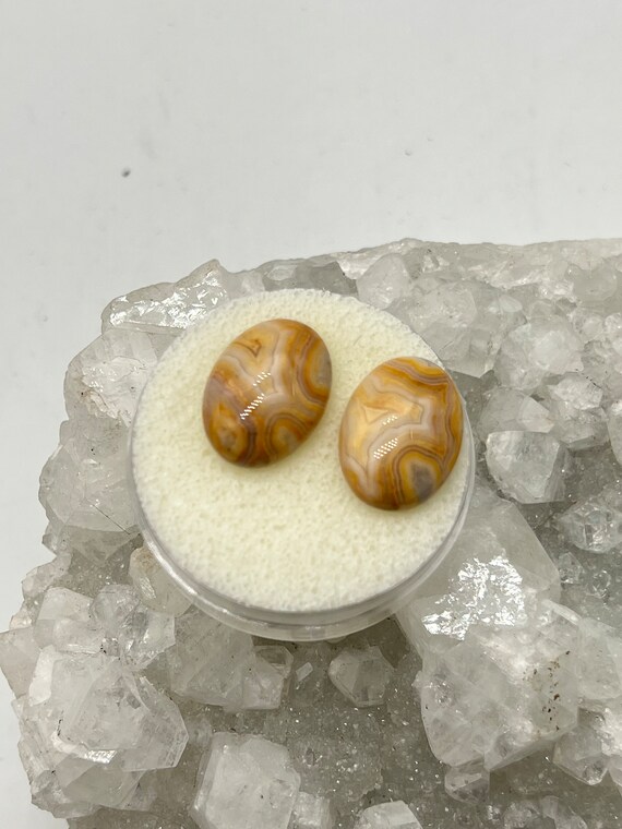 Crazy Lace Agate Cabochon -pair-28ct Total