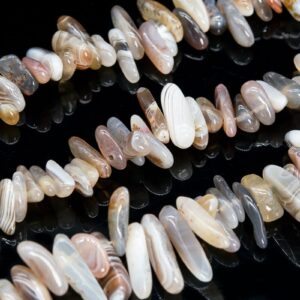 2-24x3-5mm Botswana Agate Beads Stick Pebble Chip Grade Aa Genuine Natural Loose Beads 15.5" / 7.5” Bulk Lot Options (111251)