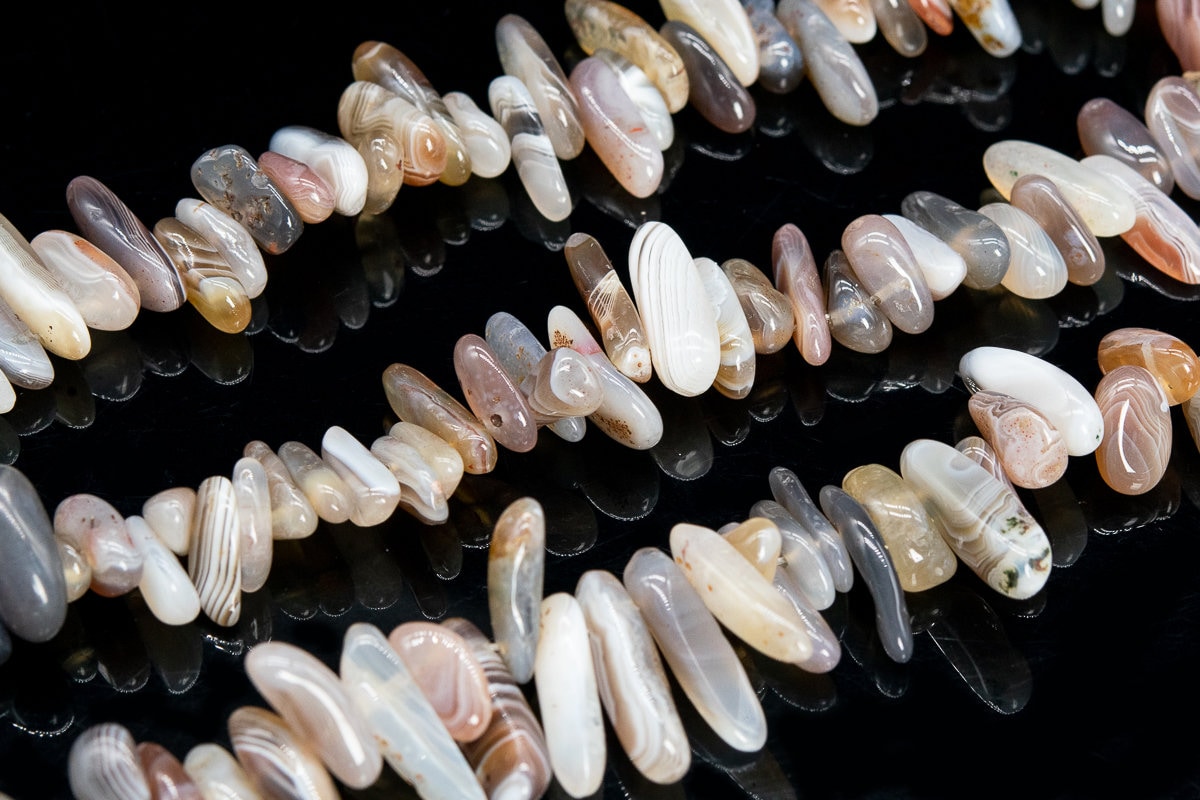 2-24x3-5mm Botswana Agate Beads Stick Pebble Chip Grade Aa Genuine Natural Loose Beads 15.5" / 7.5” Bulk Lot Options (111251)