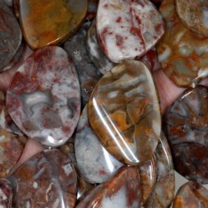 36x26mm Mexican Lace Agate Gemstone Twist Nugget Loose Beads (90182374-a118)