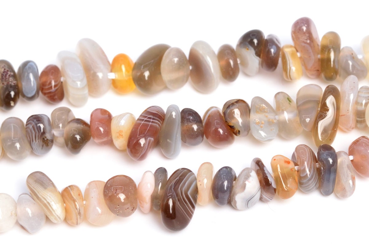 4-10mm Multicolor Botswana Agate Beads Pebble Chips Grade Aaa Genuine Natural Gemstone Beads 16" Bulk Lot Options (108405)