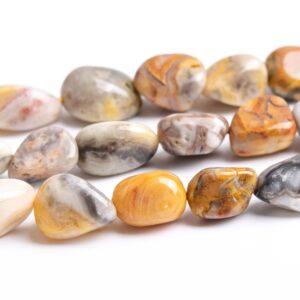 7-10x4-6mm Orange Cream Crazy Lace Agate Beads Grade Aaa Genuine Natural Pebble Chips Loose Beads 16" / 7.5" Bulk Lot Options (118769)