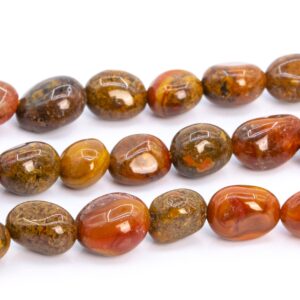 7-9mm Yellow Red Ocean Fossil Agate Beads Pebble Nugget Genuine Natural Grade Aaa Gemstone Loose Beads 15.5"/7.5" Bulk Lot Options (112810)