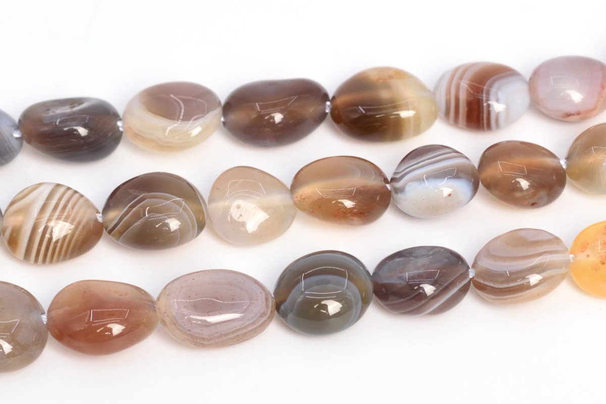 8-10mm Multicolor Botswana Agate Beads Pebble Nugget Grade Aaa Genuine Natural Gemstone Loose Beads 15.5" / 7.5" Bulk Lot Options (108540)