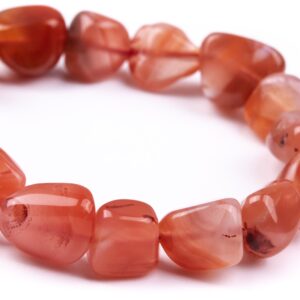8-10mm Orange Red Agate Beads Pebble Nugget Grade Aa Natural Gemstone Half Strand Loose Beads 7.5" Bulk Lot Options (108031h-2617)
