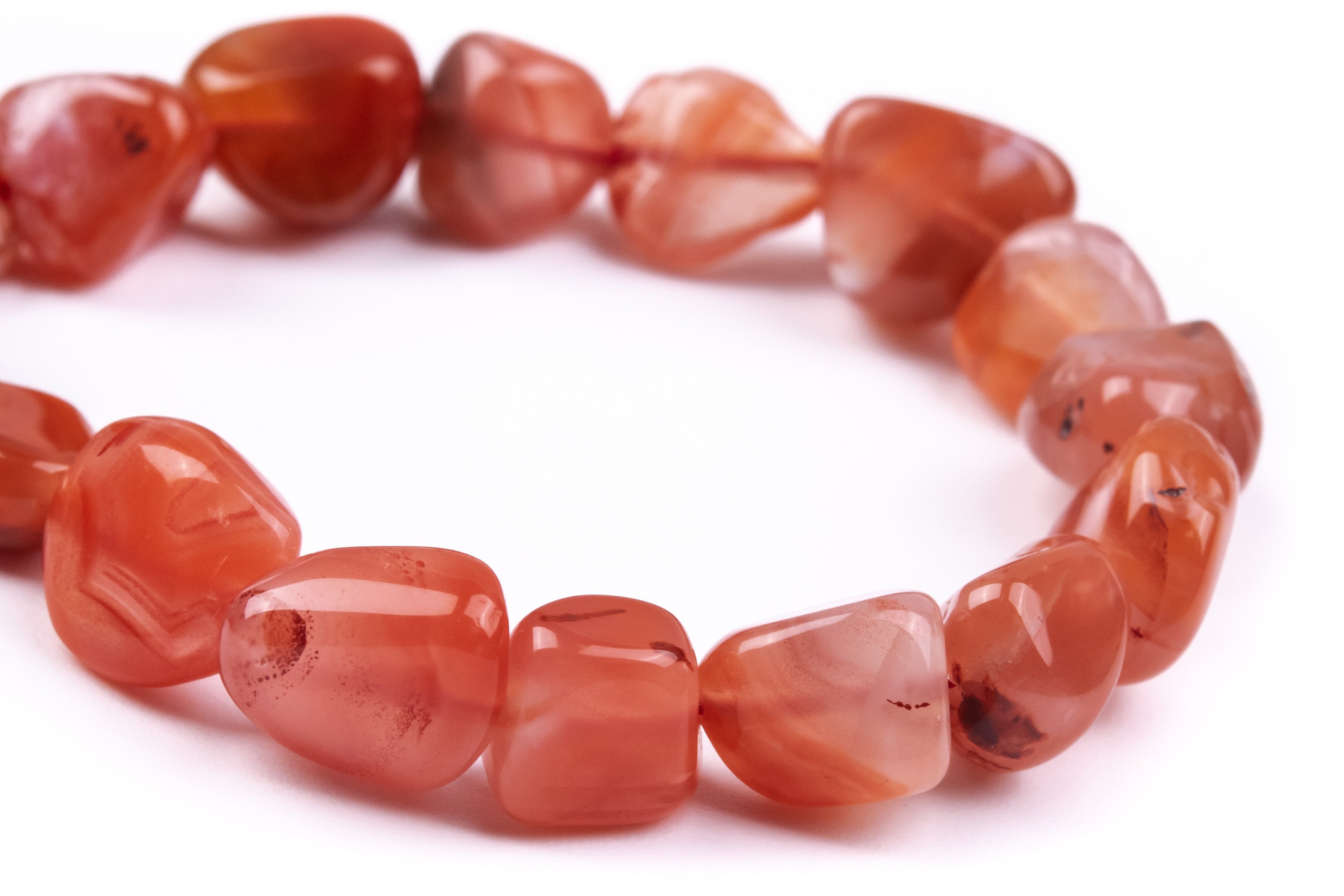 8-10mm Orange Red Agate Beads Pebble Nugget Grade Aa Natural Gemstone Half Strand Loose Beads 7.5" Bulk Lot Options (108031h-2617)