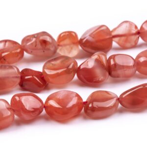 8-10mm Orange Red Agate Beads Pebble Nugget Grade Aa Natural Gemstone Full Strand Loose Beads 15.5" Bulk Lot Options (108031-2617)