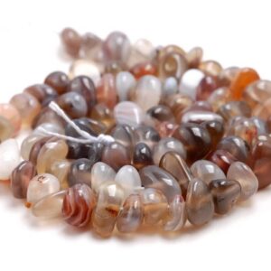 8-9mm Botswana Agate Gemstone Pebble Nugget Granule Loose Beads 7.5 Inch Half Strand (80001854 H-a25)