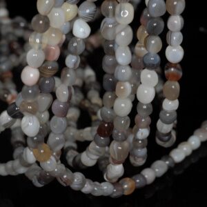 Botswana Agate Gemstone Grey Pebble 9x9-6x5mm Loose Beads 7.5 Inch Half Strand (90143508-b63)