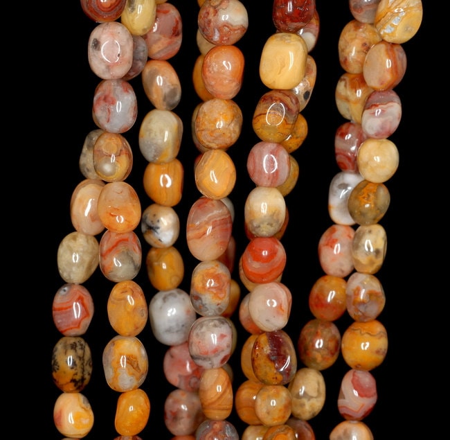 Crazy Lace Agate Gemstone Pebble 8x6-6x4mm Loose Beads 15.5 Inch Full Strand (90191836-b64)