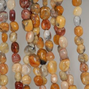 Crazy Lace Agate Gemstone Pebble 12x7-7x7mm Loose Beads 7.5 Inch Half Strand (90191886-b64)