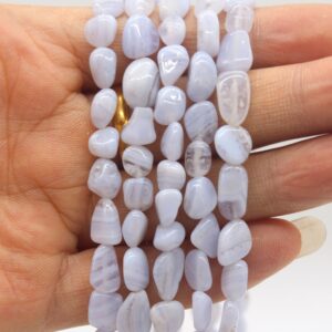 Light Purple Agate Nugget Beads: 6-8mm Freeform Pebble, 15.5" Strand