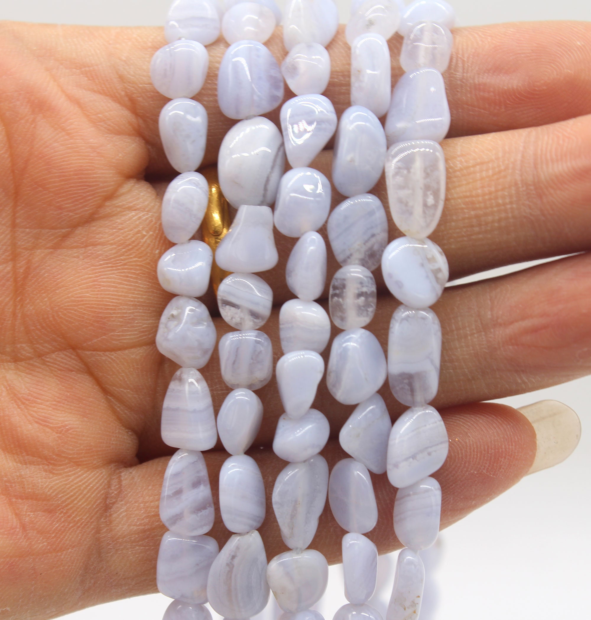 Light Purple Agate Nugget Beads: 6-8mm Freeform Pebble, 15.5" Strand