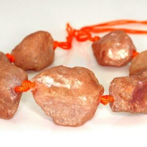 Rough Titanium Champagne Agate Gemstone 20x15-30x20mm Rough Nugget Loose Beads 8 Inch Half Strand (90144298-b49)