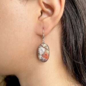 Crazy Lace Agate Leverback Earring / 925 Sterling Silver / Healing Gemstone / Gift For Her/ Crazy Lace Jewelry / Statement Earring Cla-e-10.
