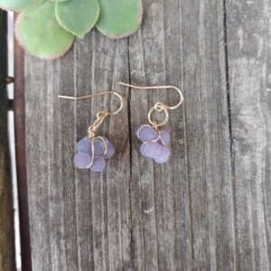 Darling grape agate clusters earrings.   Silver, gold or rose gold grape agate earrings.   Dainty grape agate