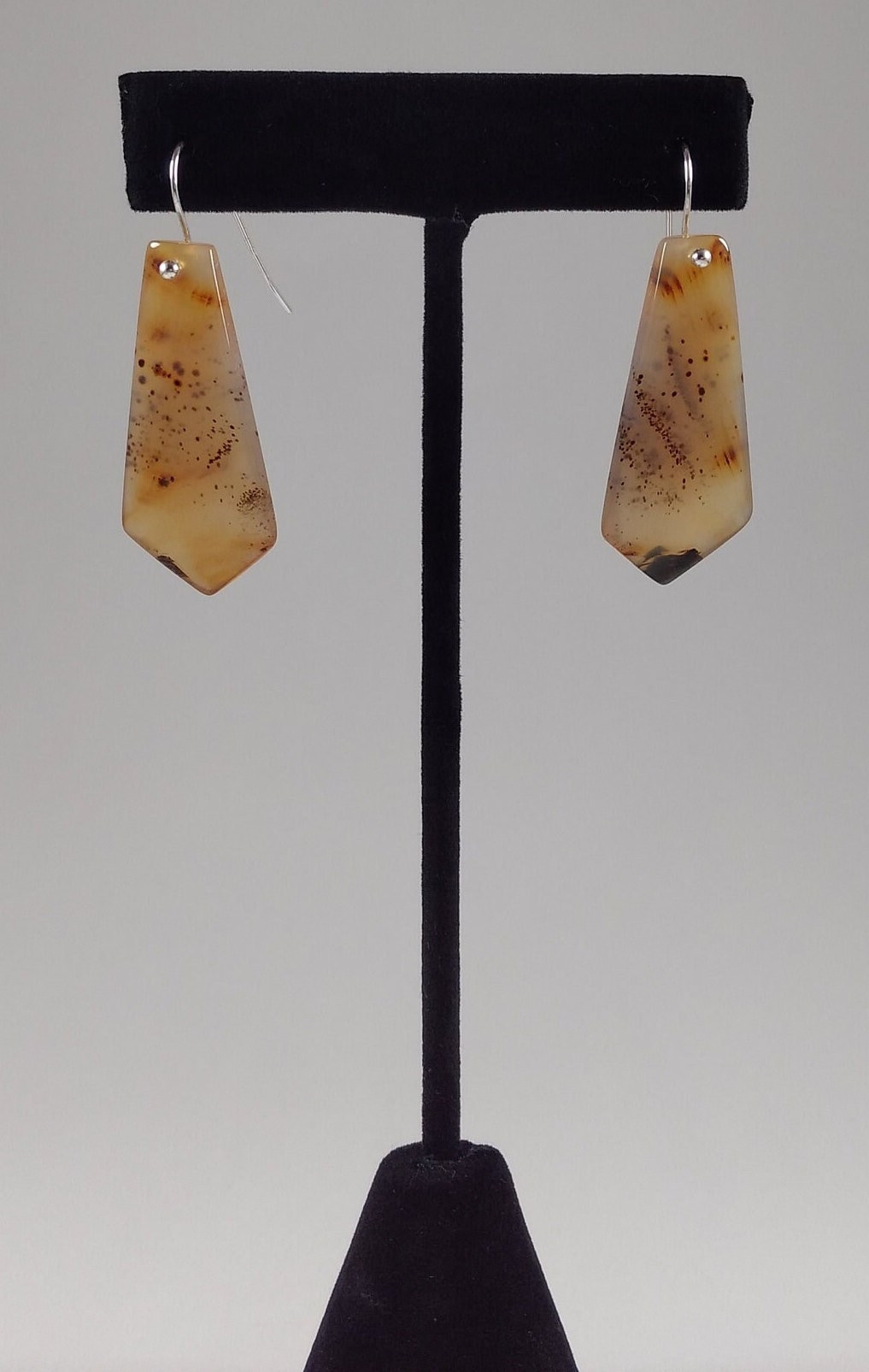 Montana Agate And Sterling Silver Earrings Handmade By Chris Hay