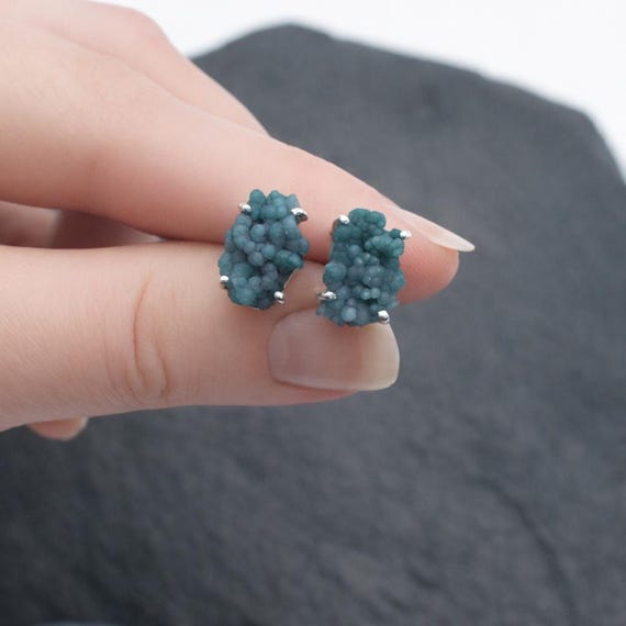 Vineyard - Unique Grape Agate Sterling Silver Stud Earrings