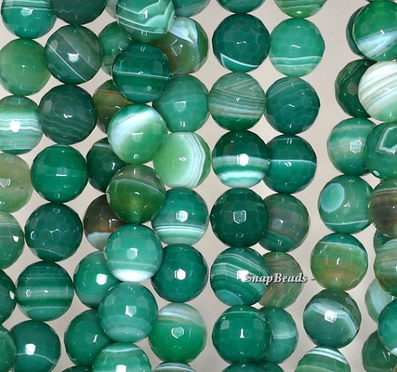 12mm Green Agate Gemstone Green Swirls Faceted Round Loose Beads 15 Inch Full Strand Lot 1,2,6,12 And 50 (90148352-446)