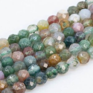 4mm Indian Agate Beads Grade Aaa Genuine Natural Gemstone Faceted Round Loose Beads 15" / 7.5" Bulk Lot Options (100757)