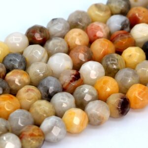 4MM Orange Cream Crazy Lace Agate Beads Grade AAA Genuine Natural Gemstone Faceted Round Loose Beads 15"/ 7.5"  Bulk Lot Options (100869)
