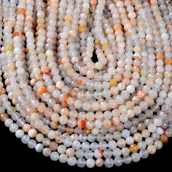 5-6mm Pink Botswana Agate Gemstone Grade Aa Micro Faceted Round Beads 15 Inch Full Strand Bulk Lot 1,2,6,12 And 50 (80016340-p58)