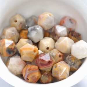 6MM Crazy Lace Agate Beads Star Cut Faceted Grade AAA Genuine Natural Gemstone Loose Beads 14.5" LOT 1,3,5,10 and 50 (80005184-M18)
