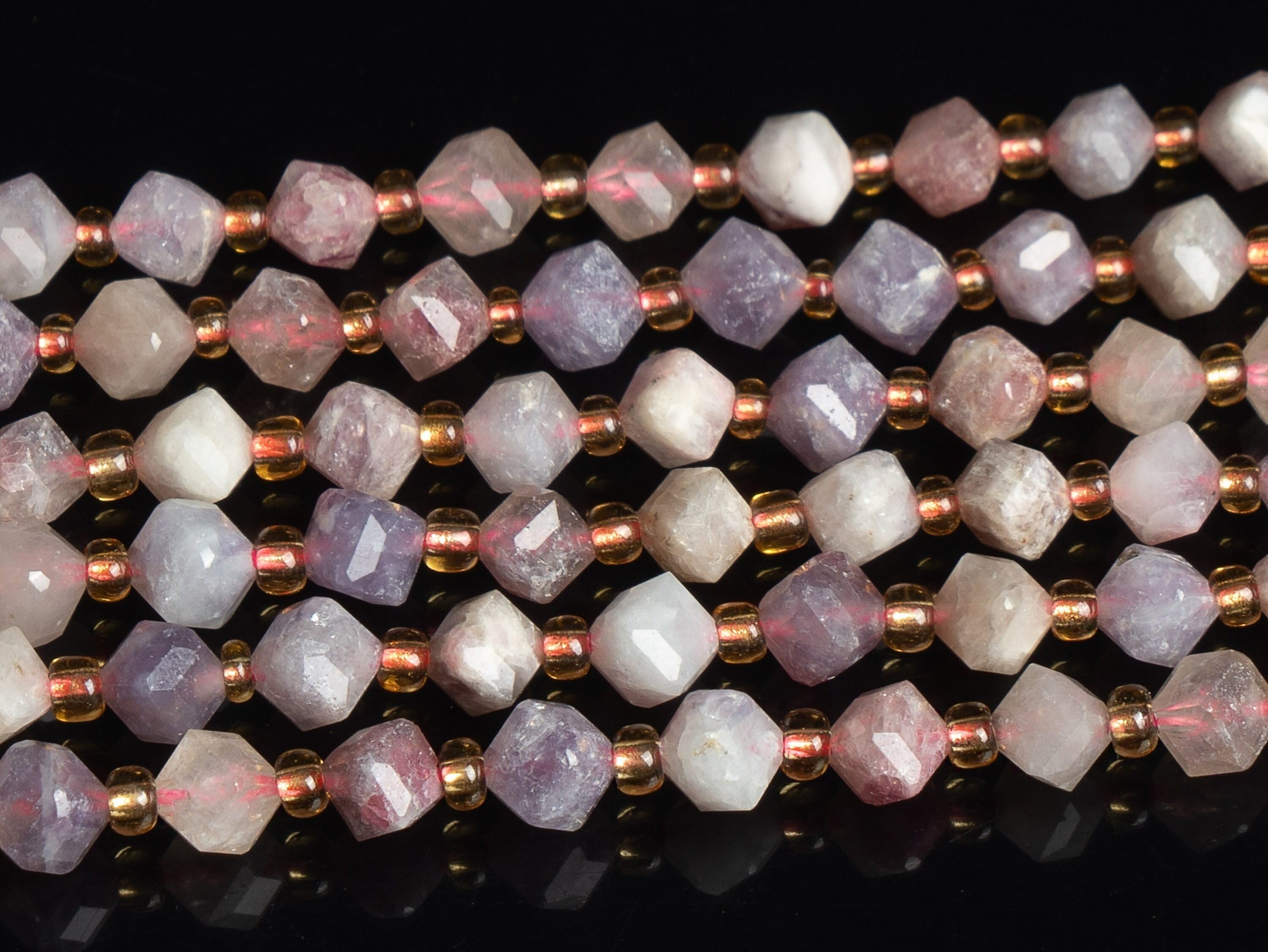 6mm Pink Purple Cherry Blossom Agate Beads Grade Aa Genuine Natural Gemstone Faceted Cube Loose Beads 15"/7.5" Bulk Lot Options (126535)