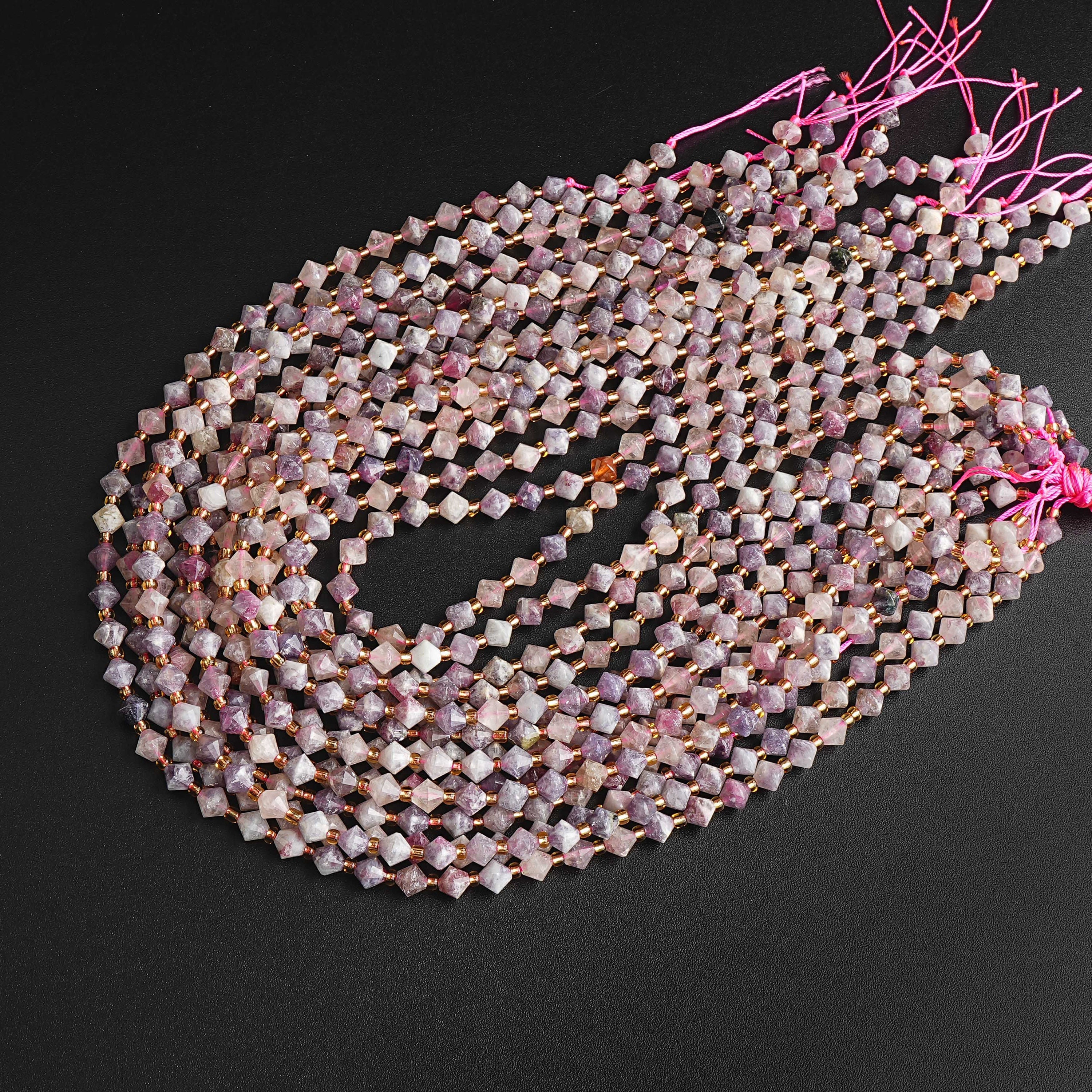 6mm Purple Cherry Blossom Agate Beads Grade Aa Genuine Natural Gemstone Bicone Faceted Loose Beads 15"/7.5" Bulk Lot Options