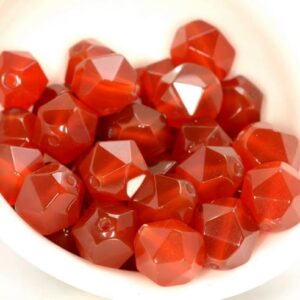 6MM Red Agate Beads Star Cut Faceted Grade AAA Genuine Natural Gemstone Loose Beads 14.5" LOT 1,3,5,10 and 50 (80005252-M23)
