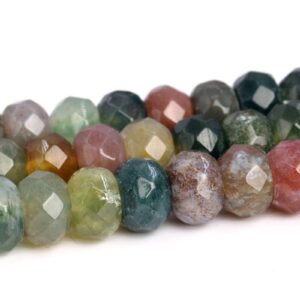 6x4mm Indian Agate Beads Grade Aaa Genuine Natural Gemstone Faceted Rondelle Loose Beads 15" / 7.5" Bulk Lot Options (103314)