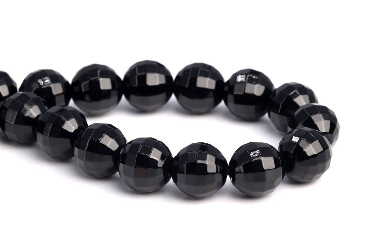 8mm Black Agate Beads Grade Aaa Genuine Natural Gemstone Micro Faceted Square Cut Round Loose Beads 7.5" Bulk Lot 1,3,5,10,50 (103117h-672)