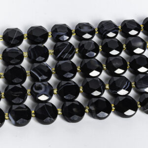 8MM Black Striped Agate Beads Grade AA Genuine Natural Gemstone Faceted Coin Loose Beads 15"/7.5" Bulk Lot Options 8MM Black Striped Agate Beads Grade AA Genuine Natural Gemstone Faceted Coin Loose Beads 15"/7.5" Bulk Lot Options