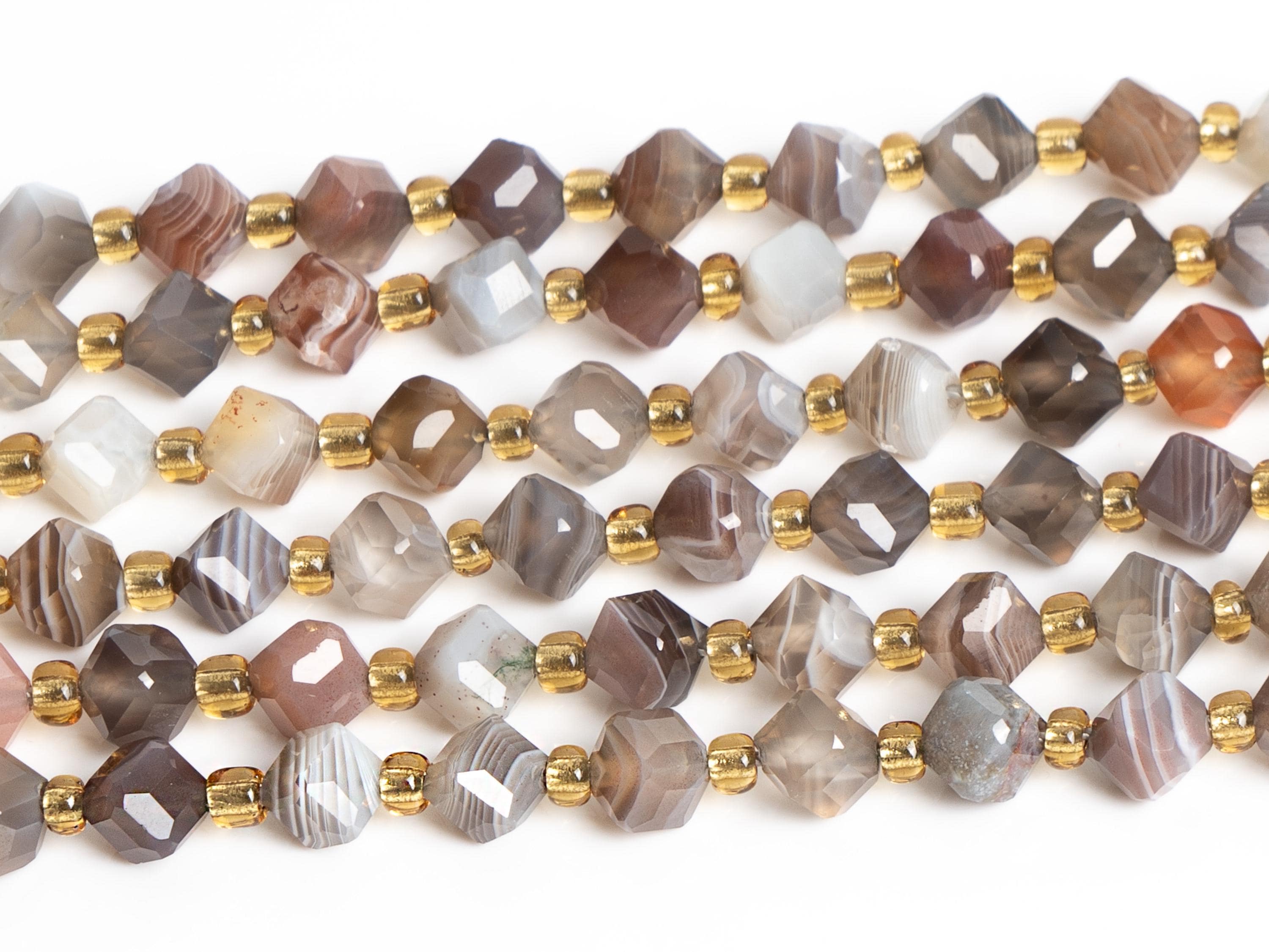 8mm Brown Botswana Agate Beads Grade Aaa Genuine Natural Gemstone Faceted Cube Loose Beads 15"/7.5" Bulk Lot Options