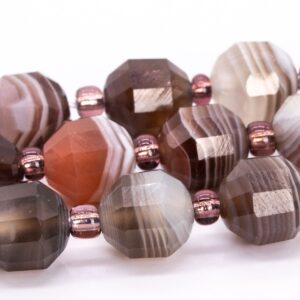 8x7mm Botswana Agate Beads Faceted Bicone Barrel Drum Grade Aaa Genuine Natural Gemstone Loose Beads 15" / 7.5" Bulk Lot Options (115610)