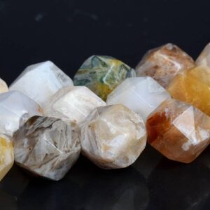 Bamboo Agate Beads Star Cut Faceted Grade Aaa Genuine Natural Gemstone Loose Beads 6mm 8mm 10mm Bulk Lot Options